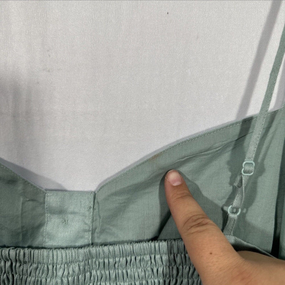 NWD $320 Reiss [ 14 US ] Catalina Linen Button Front Midi Dress in Sage‎ - Picture 13 of 16